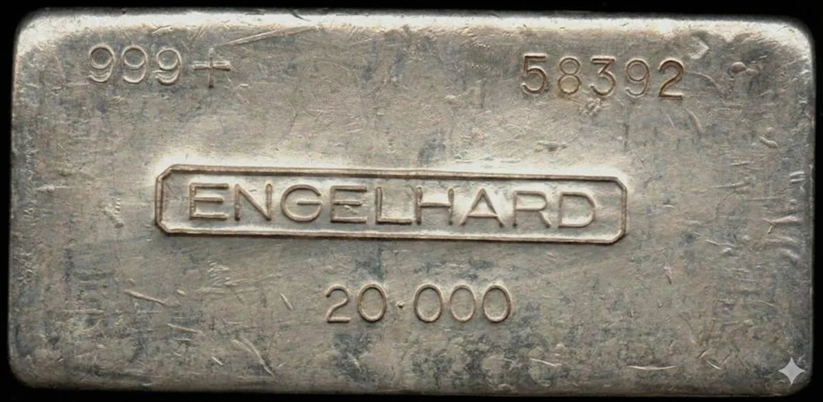Rare 20oz Engelhard Silver Bar