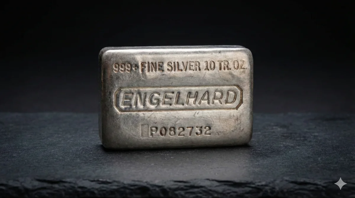 Engelhard 10oz Poured Silver Bar